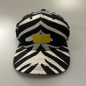 PlayCloths Hat Cap Snap Back Zebra Print Black Play Cloths Wildlife Collection